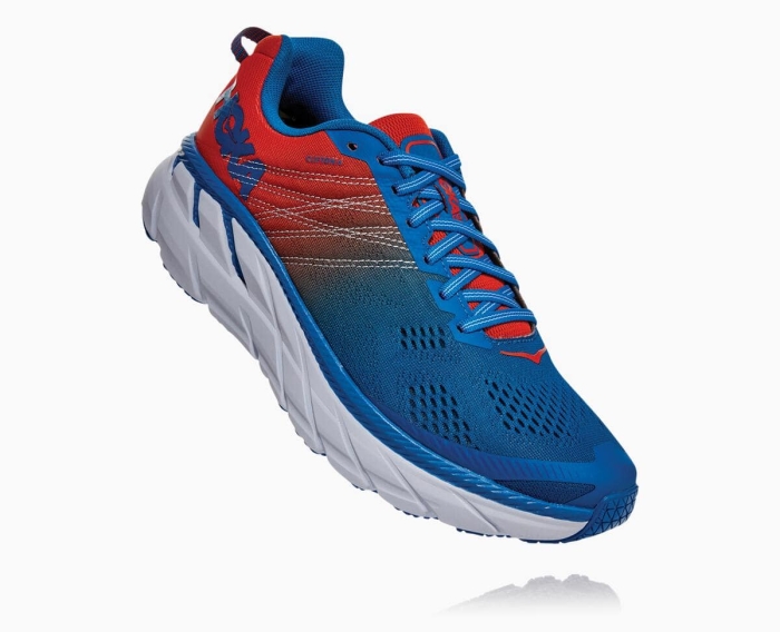 Hoka Restitusjon Sko Outlet - HOKA ONE ONE Clifton 6 Dame Svart/Rød [NO-17KDZQ]